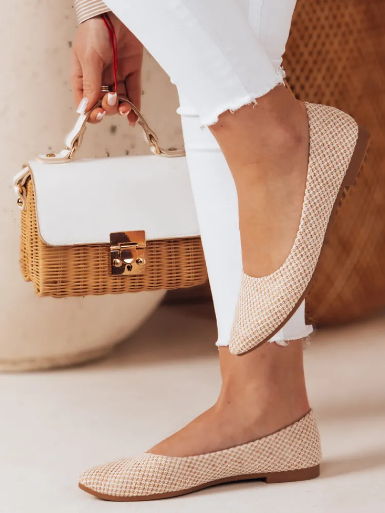 Baleriny>Dstreet Baleriny damskie zamszowe na płaskim obcasie GLAMINO białe ZY0764