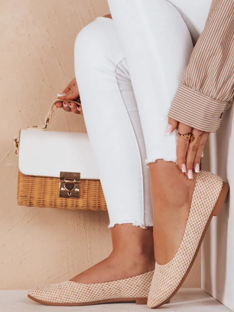 Baleriny>Dstreet Baleriny damskie zamszowe na płaskim obcasie GLAMINO białe ZY0764