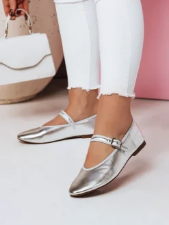 Baleriny>Dstreet Baleriny damskie zapinane ELLICAN srebrne ZY0706