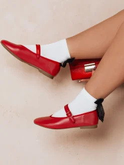 Baleriny>Dstreet Baleriny damskie zapinane ELLICAN czerwone ZY0661