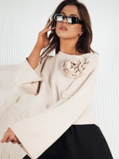 Bluzki Damskie>Dstreet Bluza damska ARNES beżowa RY2429