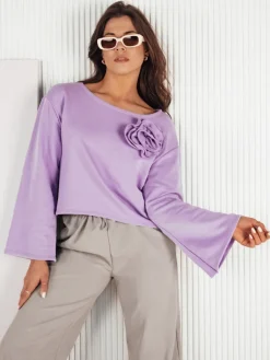 Bluzki Damskie>Dstreet Bluza damska ARNES jagodowa RY2428