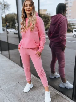 Bluzy Damskie>Dstreet Bluza damska BASIC z kapturem różowa BY0174