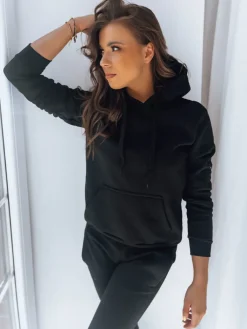 Bluzy Damskie>Dstreet Bluza damska BASIC z kapturem czarna BY0158z