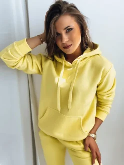 Bluzy Damskie>Dstreet Bluza damska BASIC z kapturem żółta BY0285z