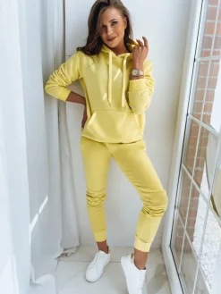 Bluzy Damskie>Dstreet Bluza damska BASIC z kapturem żółta BY0285z