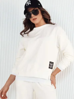 Bluzy Damskie>Dstreet Bluza damska BASOL ecru BY1253