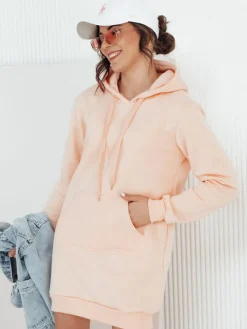 Bluzy Damskie>Dstreet Bluza damska długa z kapturem oversize TIMMY różowa EY1940