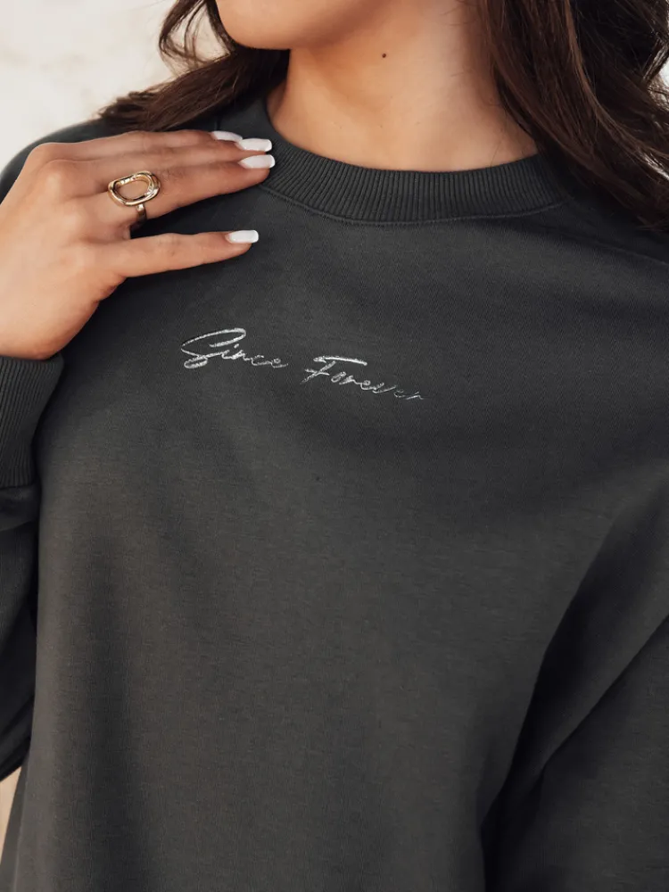 Bluzy Damskie>Dstreet Bluza damska ERIAN grafitowa BY1276