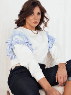 Bluzy Damskie>Dstreet Bluza damska FALGIT ecru BY1264