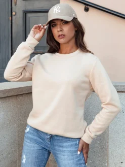 Bluzy Damskie>Dstreet Bluza damska FASHION II beżowa BY1324