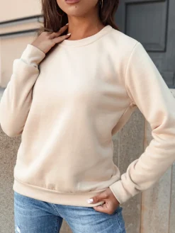 Bluzy Damskie>Dstreet Bluza damska FASHION II beżowa BY1324