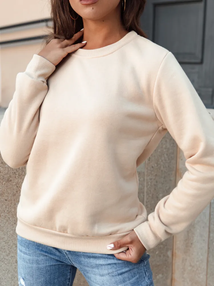 Bluzy Damskie>Dstreet Bluza damska FASHION II beżowa BY1324