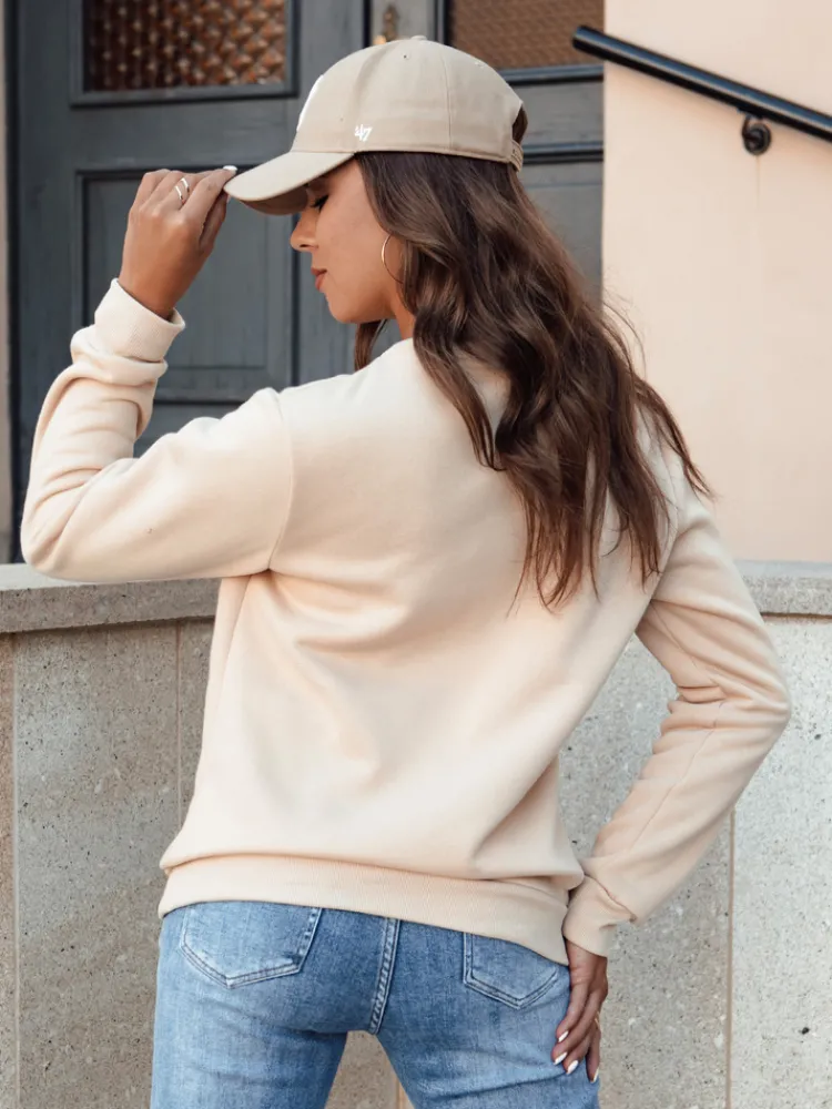 Bluzy Damskie>Dstreet Bluza damska FASHION II beżowa BY1324