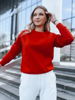 Bluzy Damskie>Dstreet Bluza damska FASHION II czerwona BY0147