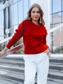 Bluzy Damskie>Dstreet Bluza damska FASHION II czerwona BY0147