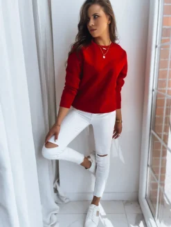 Bluzy Damskie>Dstreet Bluza damska FASHION II czerwona BY0147z