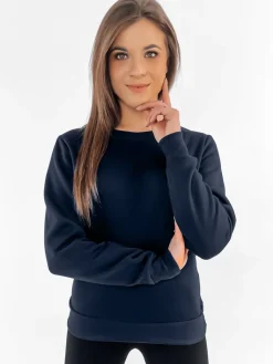 Bluzy Damskie>Dstreet Bluza damska FASHION II granatowa BY0559