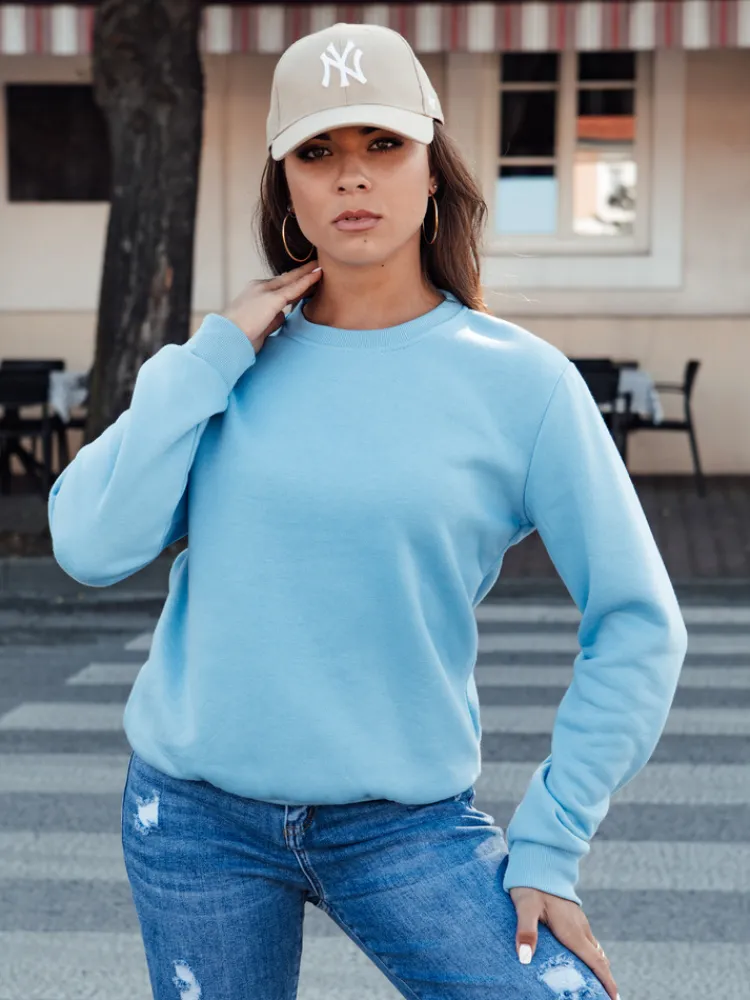 Bluzy Damskie>Dstreet Bluza damska FASHION II jasnoniebieska BY1327