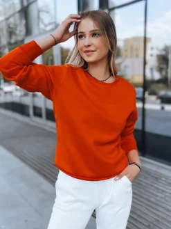 Bluzy Damskie>Dstreet Bluza damska FASHION II pomarańczowa BY0317