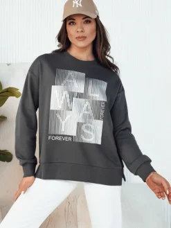 Bluzy Damskie>Dstreet Bluza damska FEMMES grafitowa BY1283