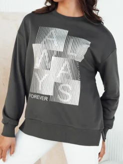 Bluzy Damskie>Dstreet Bluza damska FEMMES grafitowa BY1283