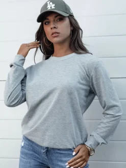 Bluzy Damskie>Dstreet Bluza damska GLAMFLAIR jasnoszara BY1315