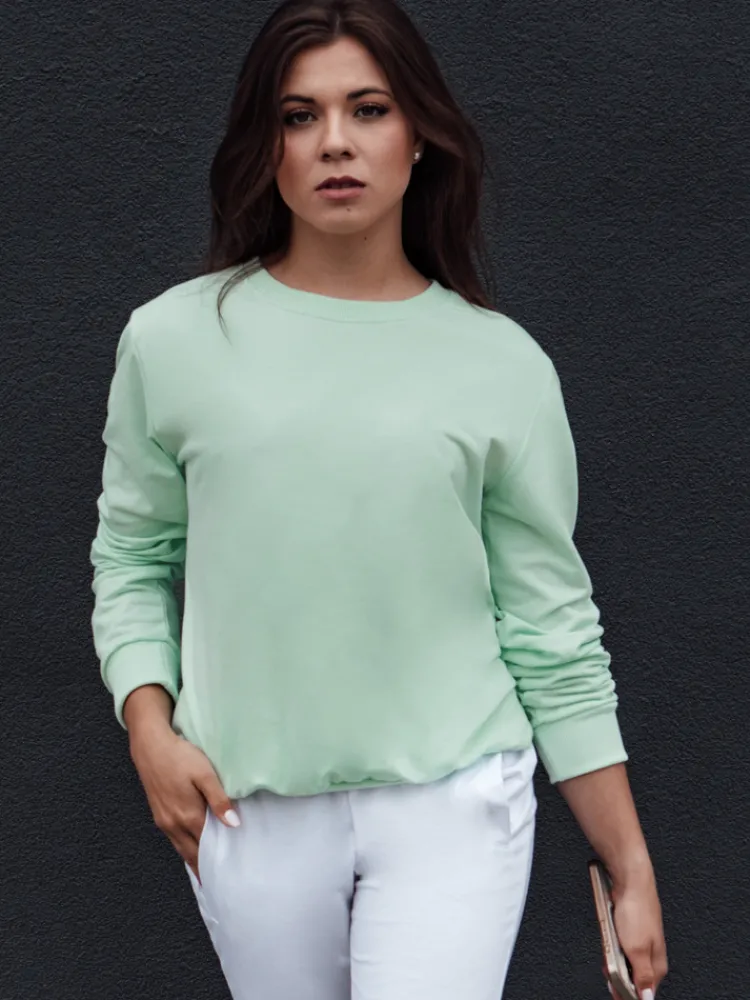 Bluzy Damskie>Dstreet Bluza damska GLAMFLAIR jasnozielona BY1314