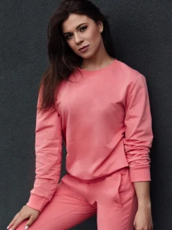 Bluzy Damskie>Dstreet Bluza damska GLAMFLAIR koralowa BY1313