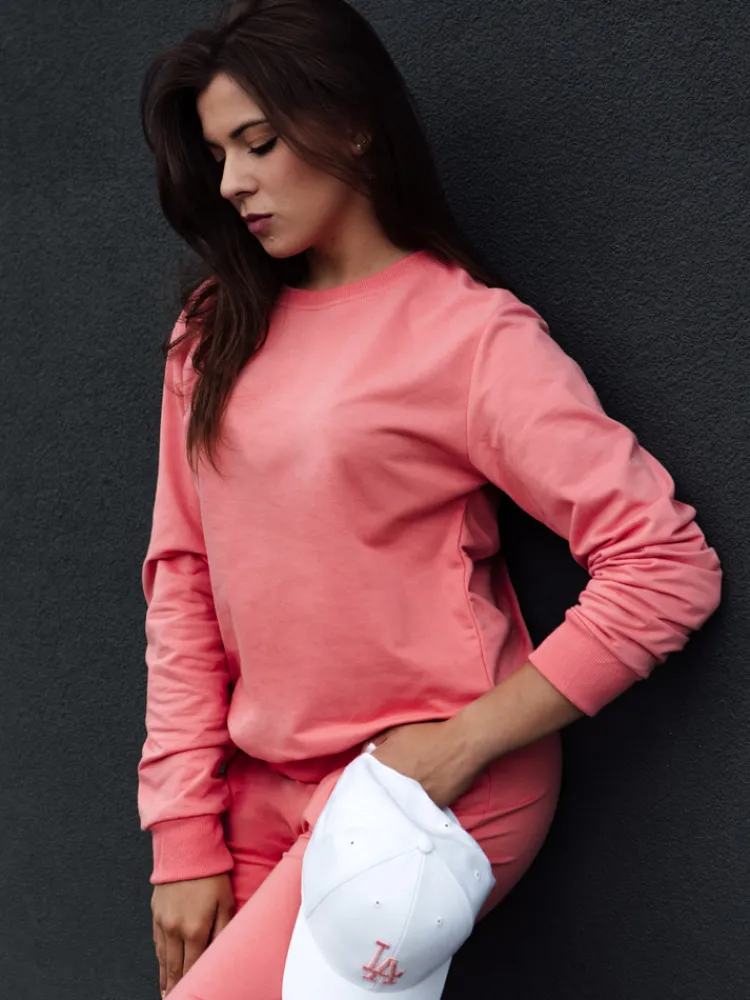 Bluzy Damskie>Dstreet Bluza damska GLAMFLAIR koralowa BY1313