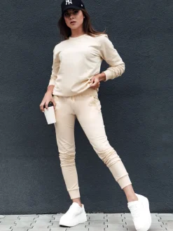 Bluzy Damskie>Dstreet Bluza damska GLAMFLAIR kremowa BY1318