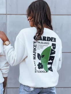 Bluzy Damskie>Dstreet Bluza damska HEARTBEAT biała BY1214