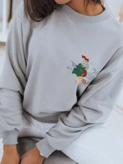 Bluzy Damskie>Dstreet Bluza damska JAPANESE jasnoszara BY0928