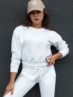 Bluzy Damskie>Dstreet Bluza damska klasyczna CASUALVIBE biała BY1299