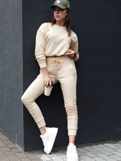 Bluzy Damskie>Dstreet Bluza damska klasyczna CASUALVIBE kremowa BY1297