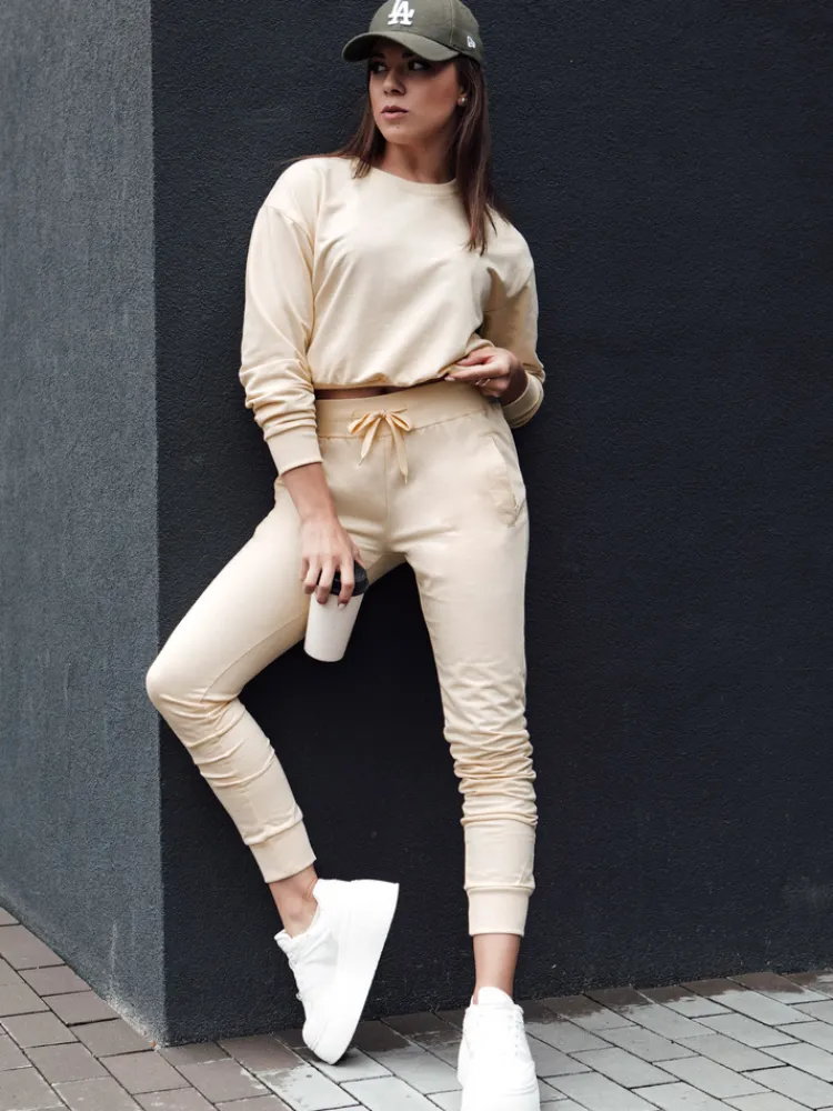 Bluzy Damskie>Dstreet Bluza damska klasyczna CASUALVIBE kremowa BY1297