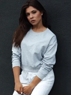 Bluzy Damskie>Dstreet Bluza damska klasyczna CASUALVIBE jasnoszara BY1300