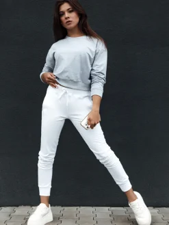 Bluzy Damskie>Dstreet Bluza damska klasyczna CASUALVIBE jasnoszara BY1300