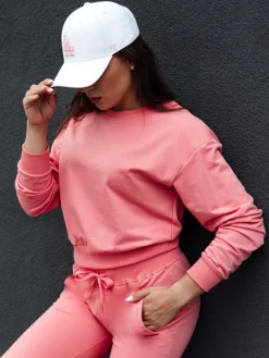 Bluzy Damskie>Dstreet Bluza damska klasyczna CASUALVIBE koralowa BY1303