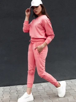 Bluzy Damskie>Dstreet Bluza damska klasyczna CASUALVIBE koralowa BY1303