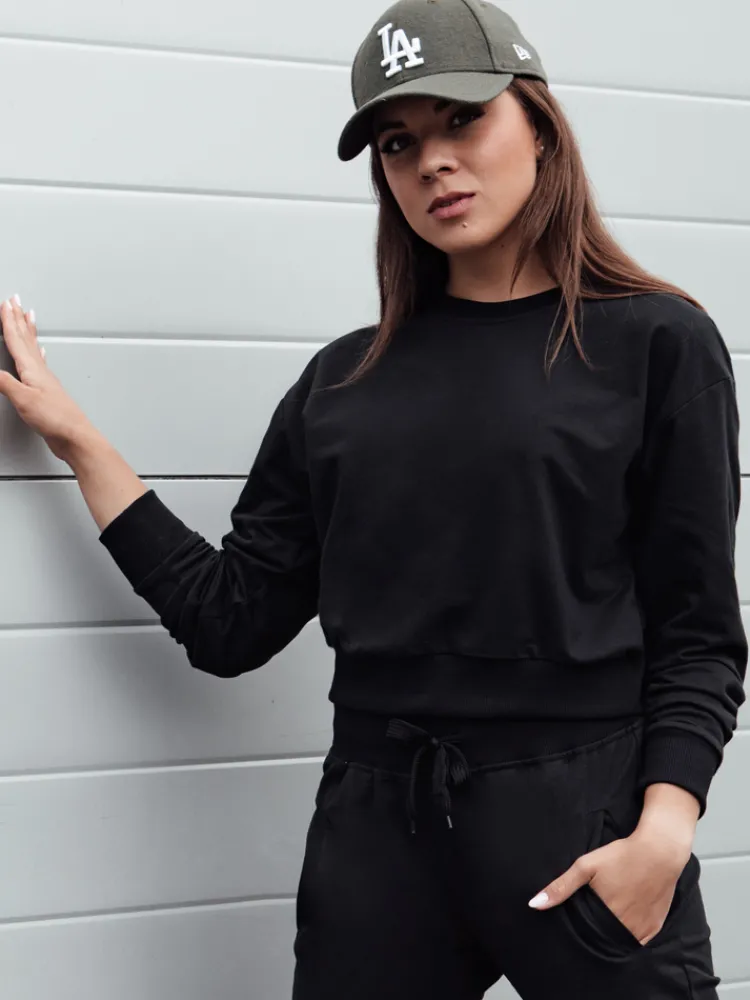Bluzy Damskie>Dstreet Bluza damska klasyczna CASUALVIBE czarna BY1298
