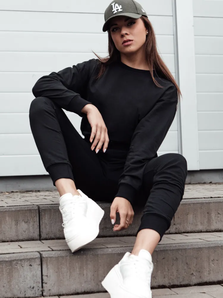 Bluzy Damskie>Dstreet Bluza damska klasyczna CASUALVIBE czarna BY1298