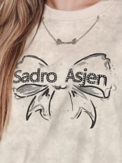 Bluzy Damskie>Dstreet Bluza damska krótka oversize z motywem tie-dye DENVIS jasnoszara BY1424