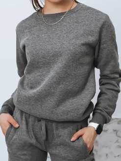 Bluzy Damskie>Dstreet Bluza damska ODESSA ciemnoszara BY0666z