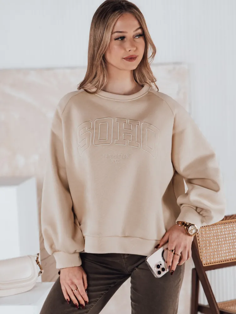 Bluzy Damskie>Dstreet Bluza damska one size COSYONE beżowa BY1349