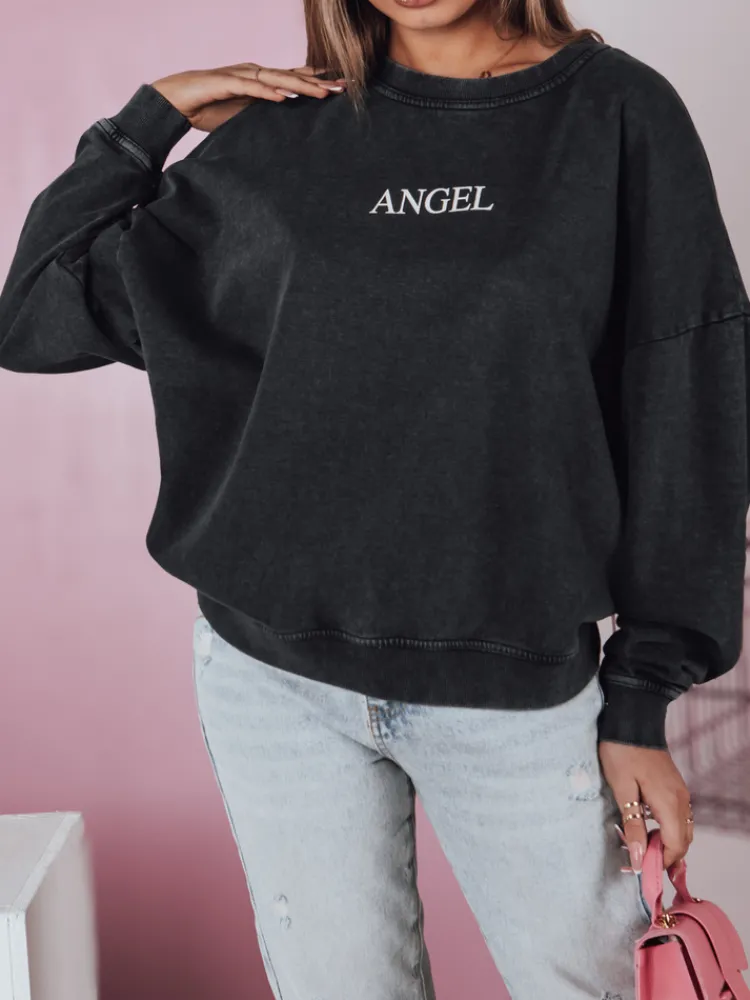 Bluzy Damskie>Dstreet Bluza damska one size HALOAURA grafitowa BY1347