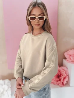 Bluzy Damskie>Dstreet Bluza damska one size masełko LUMIVIA cappuccion BY1374