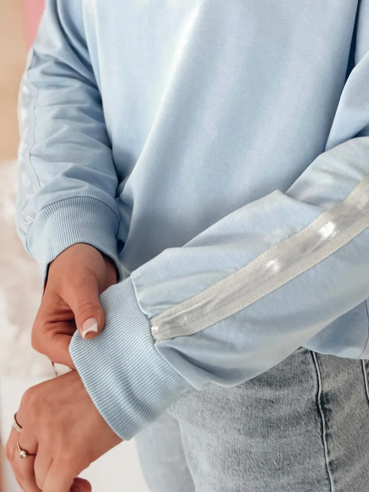 Bluzy Damskie>Dstreet Bluza damska one size masełko LUMIVIA błękitna BY1370