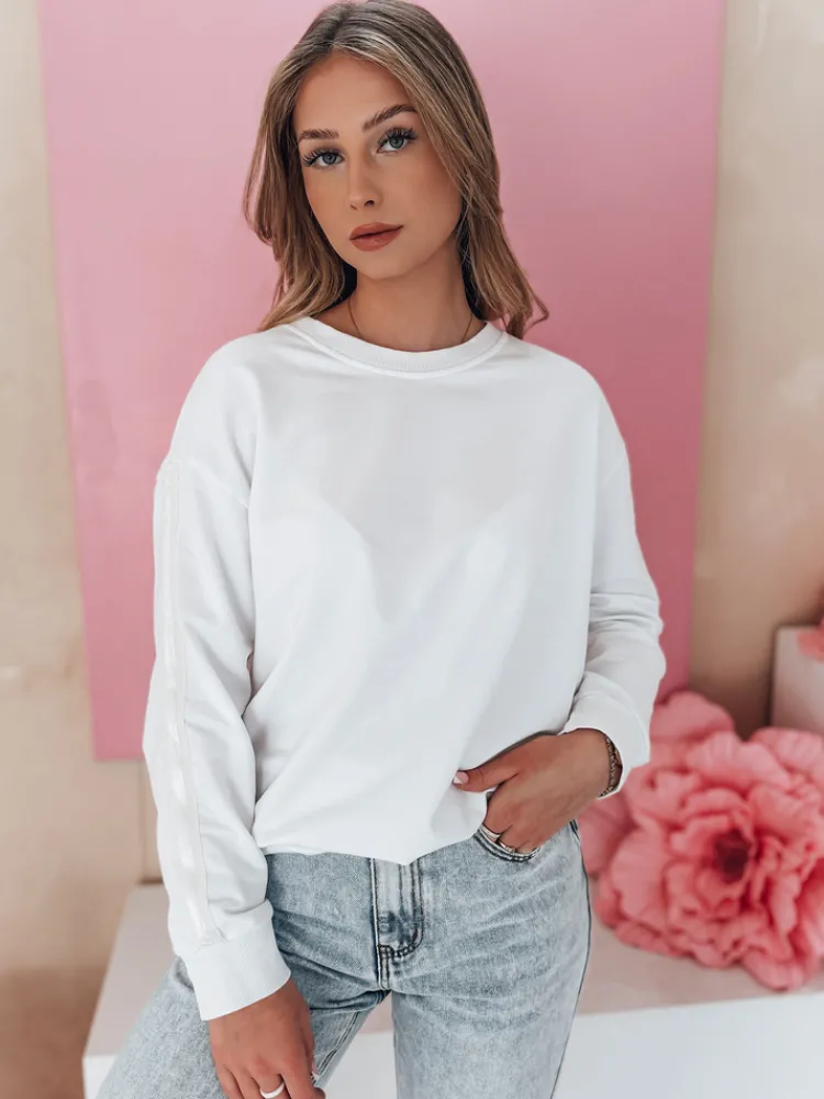 Bluzy Damskie>Dstreet Bluza damska one size masełko LUMIVIA biała BY1372