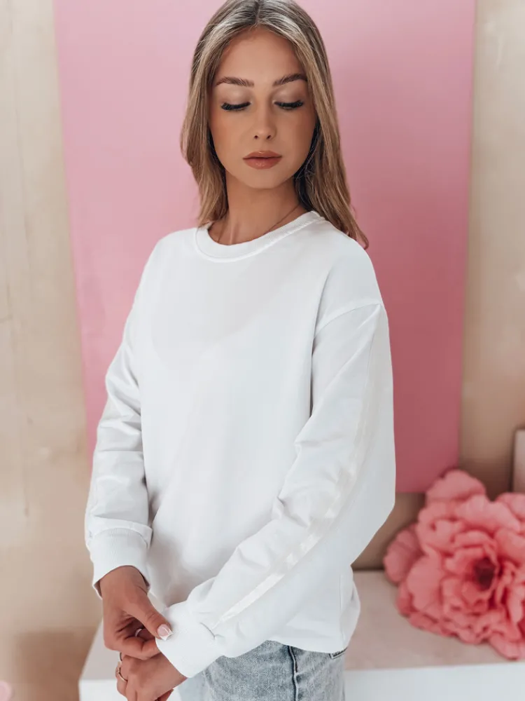 Bluzy Damskie>Dstreet Bluza damska one size masełko LUMIVIA biała BY1372